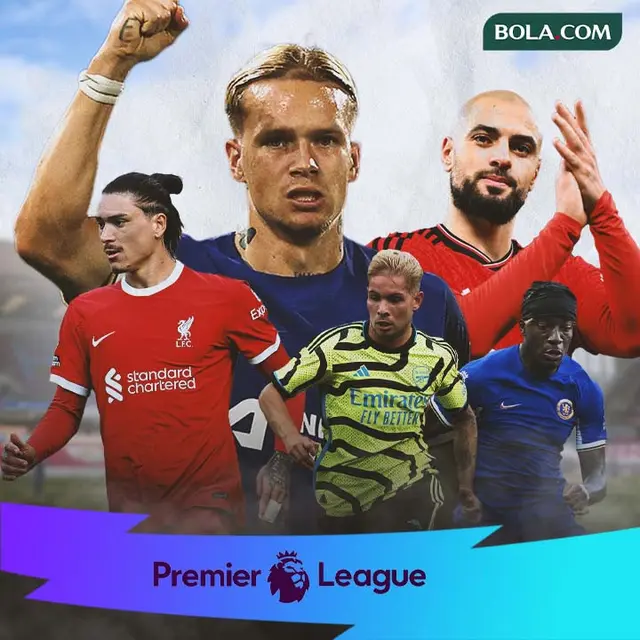 Premier League - Noni Madueke, Emile Smith Rowe, Sofyan Amrabat, Darwin Nunez, Mykhailo Mudryk