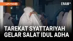 Umat Muslim dari Jemaah Tarekat Syattariyah di Kabupaten Sijunjung, Sumatera Barat, melaksanakan Salat Idul Adha pada hari Minggu (8/6/2025). Pelaksanaan ini berlangsung dua hari lebih lambat dibandingkan dengan jadwal resmi yang telah ditetapkan ole...