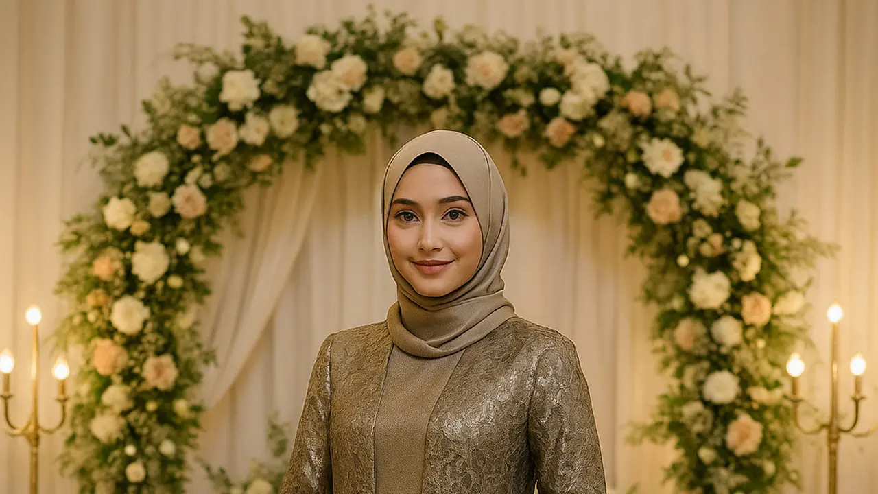 Model Cardigan Brokat Panjang untuk Kondangan