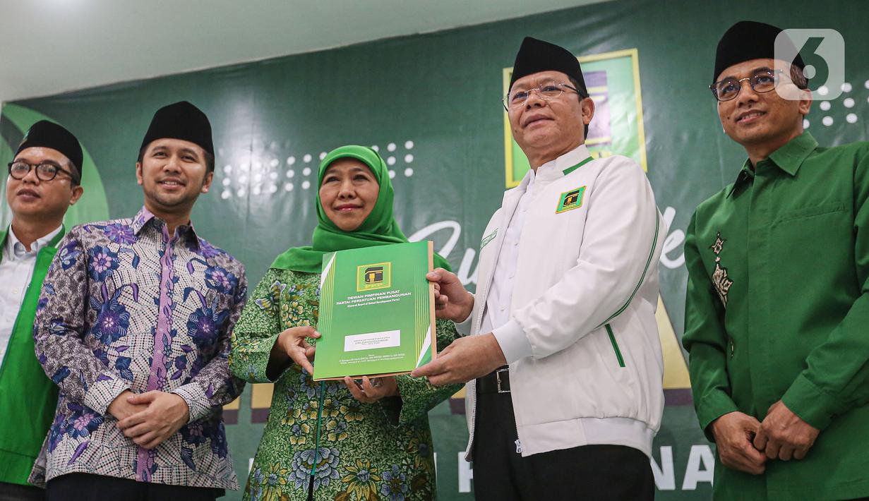 Selain PPP, sejumlah partai politik sudah menyatakan mendukung Khofifah-Emil, diantaranya Partai Demokrat, Partai Gerindra, Partai Golkar, Partai Amanat Nasional (PAN), Partai Solidaritas Indonesia (PSI) dan Partai Perindo. (Liputan6.com/Angga Yuniar)