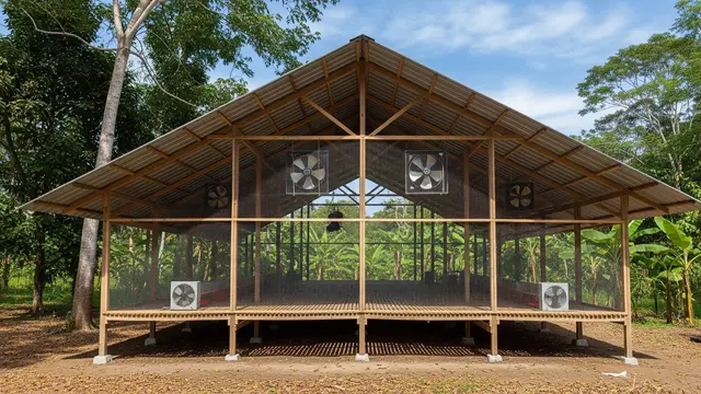 desain kandang ayam teduh cocok untuk iklim panas di desa