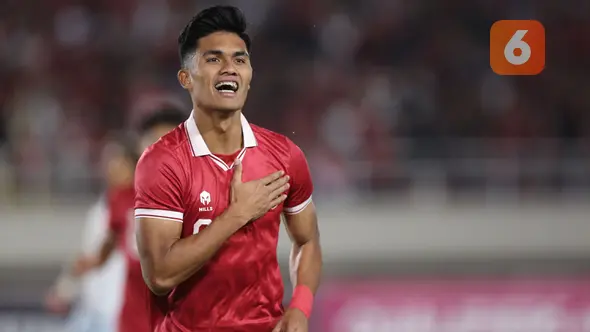 <p>Ekspresi pemain Timnas Indonesia U-23, Ramadhan Sananta, setelah mencetak gol ke gawang Chinese Taipei U-23 dalam pertandingan Grup K Kualifikasi Piala Asia U-23 2024 di Stadion Manahan, Solo, Sabtu (9/9/2023). (Bola.com/Arief Bagus)</p>