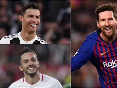 Umur tak menghalangi Cristiano Ronaldo dan Lionel Messi menjadi kandidat pemain terbaik eropa musim 2018/19. Menurut Media AS berikut daftar calon pemain terbaik eropa musim 2018/2019. Data hingga Selasa (23/4). (Kolase Foto AFP)