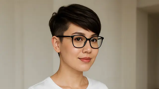 Model Rambut Pixie Cut Samping Wajah Bulat/Ilustrasi gambar oleh AI