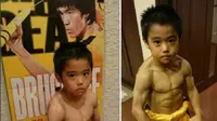 Walau baru berusia 7 tahun, Ryuji sudah mampu menyamai kecepatan dan gerakan legenda Kung Fu, Bruce Lee secara presisi. (Sumber: Instagram/Ryusei2010)