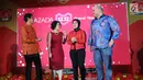 CEO Lazada Alessandro Piscini, Chief Marketing Officer Lazada Monika Rudijono, Head of Traffic Management Lazada Haikal Bekti, Seller Lazada Ambarwati Hadi saat peluncuran Lazada 12.12 Grand Year End Sale, Jakarta, Selasa (4/12).(Liputan6.com/AnggaYuniar)