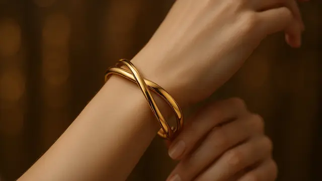 Model Gelang Emas Crossover Elegan