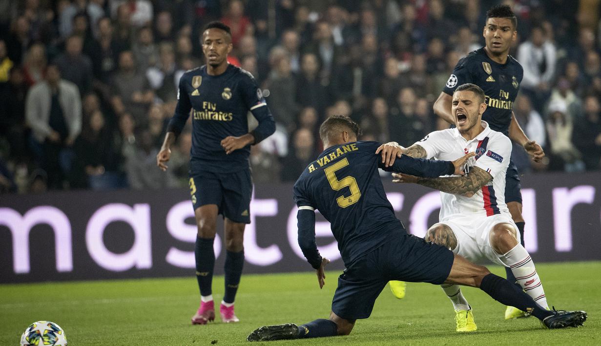 8. Mauro Icardi (PSG / 4 Gol dari 7 laga Liga Champions) - Baru dua musim merumput di Liga Champions, musim ini bersama klub baru dirinya diprediksi akan mampu mencetak banyak gol dibanding musim lalu. (AFP/Thomas Samson)