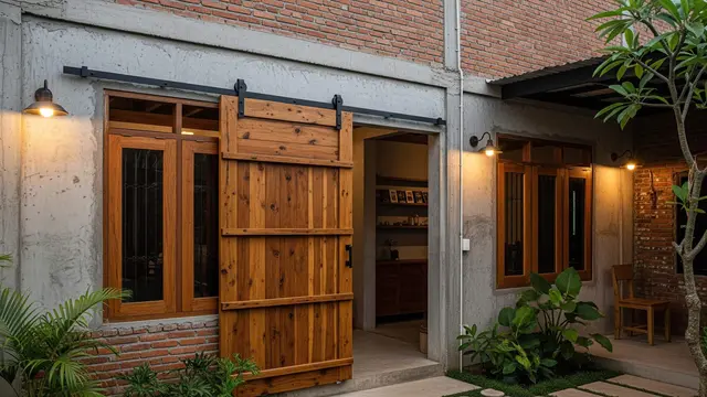 Desain Rumah Tumbuh dengan Pintu dari Papan Cor Bekas