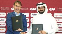 Julen Lopetegui diumumkan sebagai pelatih baru Timnas Qatar, Kamis (1/5/2025). (Dok. QFA)