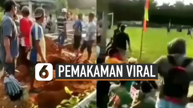 VIDEO: Kontras Banget, Prosesi Pemakaman di Sebelah Pertandingan Sepak Bola