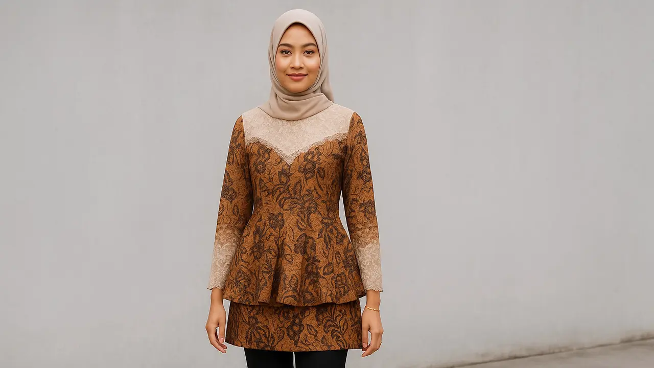 Tunik Batik Kombinasi Brokat (Foto: ChatGPT)