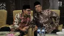 Ketua Umum PKB Muhaimin Iskandar berbincang dengan Ketum PBNU Said Aqil Siradj dalam acara halalbihalal Idul Fitri 1440 H di Kantor DPP PKB, Jakarta, Senin (17/6/2019). Kegiatan ini sekaligus sebagai bentuk syukur atas hasil yang diperoleh PKB pada Pemilu 2019 lalu. (merdeka.com/Iqbal S Nugroho)