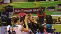 Tim putri BNI 46 mengalahkan Bandung Bank BJB Pakuan pada laga penutup putaran pertama Proliga 2019 di GOR C-tra Arena, Bandung, Minggu (23/12/2018). BNI 46 menang 3-1. (foto: PBVSI)