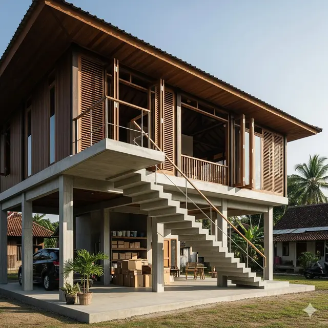 Rumah Panggung dengan Kolong Fungsional