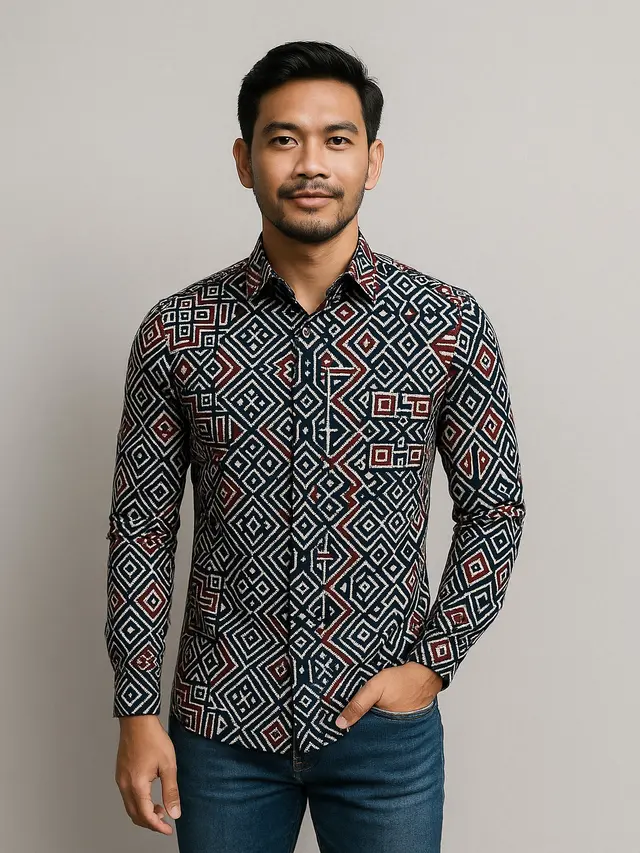 Model Batik Slimfit Pria Lengan Pendek yang Cocok untuk Semua Umur (Foto: ChatGPT)