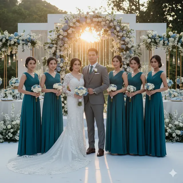 Model Baju Bridesmaid Emerald Blue