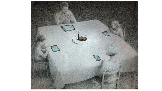 Ilustrasi sindir kehidupan manusia zaman sekarang (Sumber: Instagram/pawel_kuczynski1)