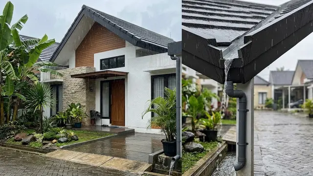 Talang air atap rumah untuk musim hujan yang kokoh dan anti tempias model tersembunyi