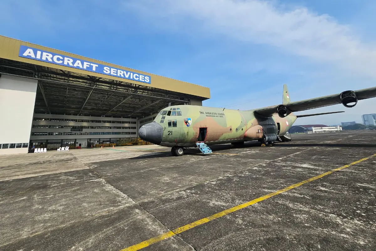 Pesawat Hercules TNI AU. (Liputan6.com/Arie Nugraha)