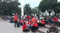 Relawan Jokowi di Tugu Proklamasi. (Merdeka.com/Intan Umbari Prihatin)