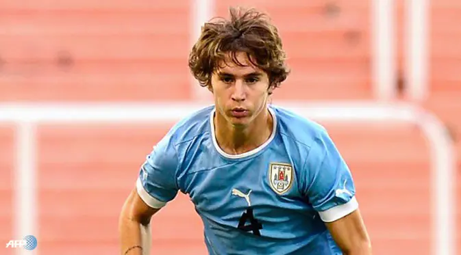 Guillermo Varela saat bermain bagi timnas Uruguay
