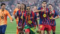 Sementara itu, penampilan apik Raphinha bisa menjadi momen kembalinya performa Raphinha. Seperti diketahui, Raphinha sempat terkendala cedera hamstring yang membuatnya absen sekitar dua bulan pada musim ini. (AFP/Haitham Al-Shukairi)