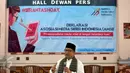 Menkominfo Rudiantara memberi sambutan saat Deklarasi Resmi Asosiasi Media Siber Indonesia, Jakarta, Selasa (18/4). AMSI ini didirikan guna Profesionalisme media siber teteap dalam kaidah ditengah belantara berIta-berita Hoax. (Liputan6.com/Johan Tallo)