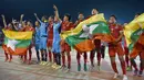 Timnas Myanmar berada satu peringkat dibawah Indonesia yakni ke-25 dengan koleksi 14.753 poin dalam daftar rangking yang dikeluarkan AFC. (AFP/Romeo Gacad)