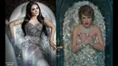 Krisdayanti, belum lama ini photoshoot bersama fotografer ternama Rio Motret. Di fotonya, KD tampak sedang mandi berlian. Hal serupa pernah dilakukan Taylor Swift untuk video klipnya. Jadi, lebih cantik KD atau Taylor(Instagram/krisdayantilemos-Billboard)