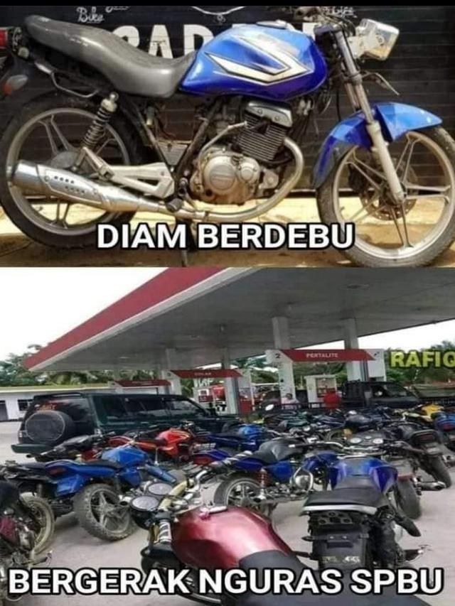 10 Potret Suzuki Thunder Saat Menguras SPBU, Banyak Dipakai Para Penjual Bensin Eceran