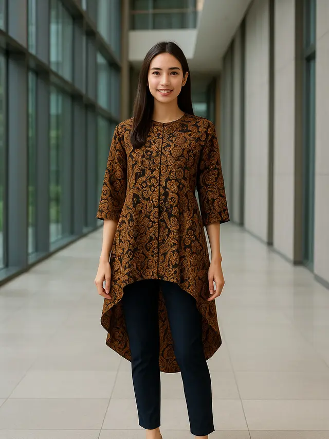 Model Tunik Batik Terbaru untuk Remaja agar Tidak Terlihat Tua (created by AI)