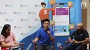 CEO dan Co-founder PT FinAccel Teknologi Indonesia Akshay Garg,  CEO dan Co-founder Moka Haryanto Tanjo, dan Head of Support OkeShop Mely Chandra saat peluncuran Transaksi offline Kredivo di Jakarta, Selasa (26/2). (Liputan6.com/Angga Yuniar)