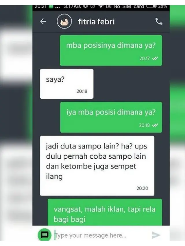 Chat Akrabnya Driver Ojek Online dan Pelanggan Ini Bikin Cengar-cengir