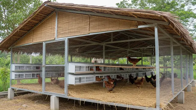Desain Kandang Ayam Kampung dengan Kotak Bertelur
