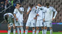 Bosnia dan Herzegovina menyingkirkan Italia setelah menang adu penalti 4-1 dalam final play-off kualifikasi Piala Dunia 2026 zona Eropa. (AP Photo/Armin Durgut)