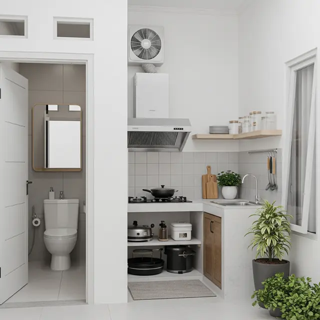 9 Desain Dapur Dekat Kamar Mandi, Estetis dan Fungsional
