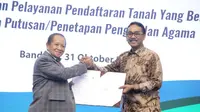Penandatanganan Nota Kesepahaman/Memorandum of Understanding (MoU) antara Kanwil BPN Jabar dengan Pengadilan Tinggi Agama (PTA) Bandung Jawa Barat.