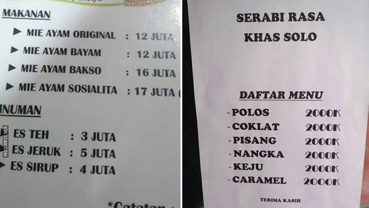 8 Menu Makan Harga Jutaan Ini Bikin Pembeli Elus Dada, Salah Tulis