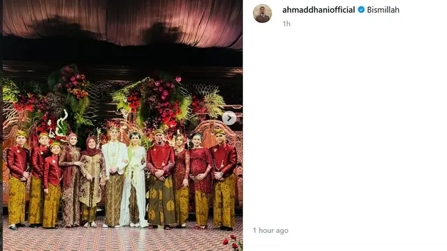 Unggahan Ahmad Dhani tentang pernikahan El Rumi dan Syifa Hadju. (Instagram/ ahmaddhaniofficial)