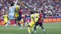 Duel Barcelona vs Villarreal di Estadi Olimpic Lluis Companys, Senin (19/05/2025) dini hari WIB. AP/Joan Monfort.