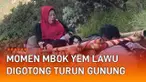 Viral seorang wanita lansia ditandu turun gunung oleh 3 pria. Diketahui wanita tersebut bukan wanita biasa. Ia adalah Mbok Yem, satu-satunya penjual di puncak Gunung Lawu.