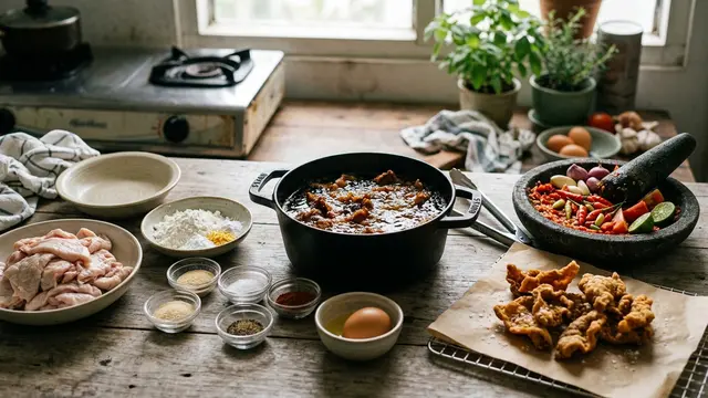 Resep Kulit Ayam Crispy Geprek (AI Generated)