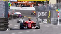 Pebalap Ferrari, Sebastian Vettel, menjadi yang tercepat pada sesi latihan bebas ketiga (FP3) GP Monaco 2017. (Twitter/@F1)