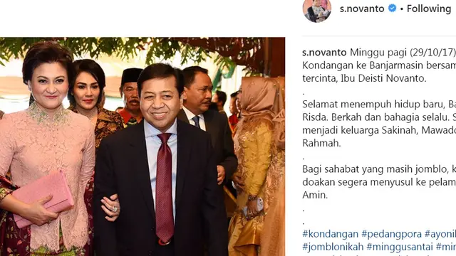 Gaya Setya Novanto di Unggahan Terakhir Sebelum Kecelakaan