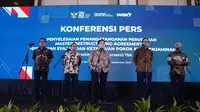 Penandatanganan Master Restructuring Agreement Waskita Karya dengan 21 perbankan BUMN dan swasta. Menteri BUMN Erick Thohir hadir dalam acara ini. (Dok Waskita Karya)