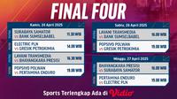 Jadwal Final Four ProLiga Minggu ke-2 (Sumber: Dok. Vidio)