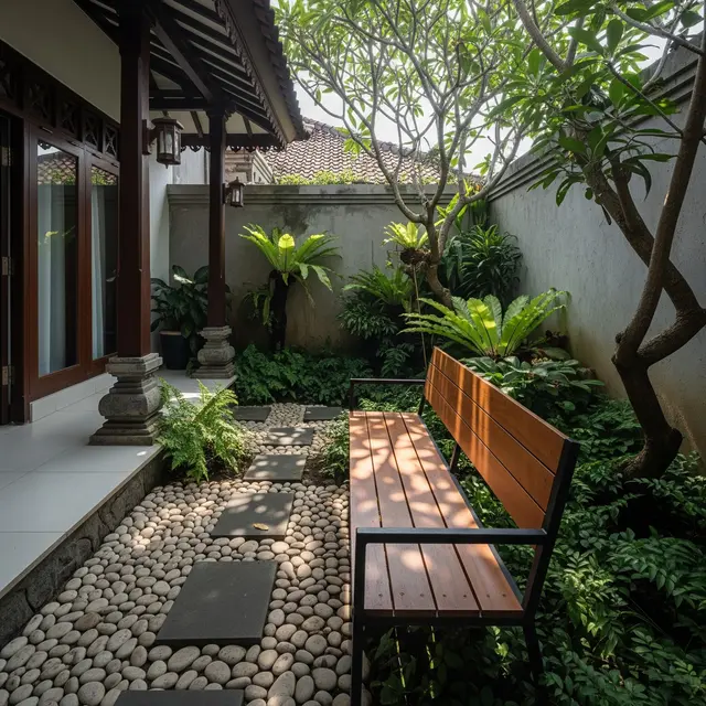6 Model Bangku Kayu yang Menyatu dengan Taman, Duduk Santai di Area Hijau
