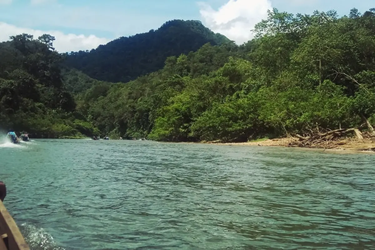 Sungai Subayang yang membelah kawasan Suaka Margasatwa Rimbang Baling di Kabupaten Kampar.