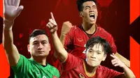 Piala AFF 2022 - Dang Van Lam, Nguyen Tien Linh, Nguyen Hoang Duc (Bola.com/Decika Fatmawaty)